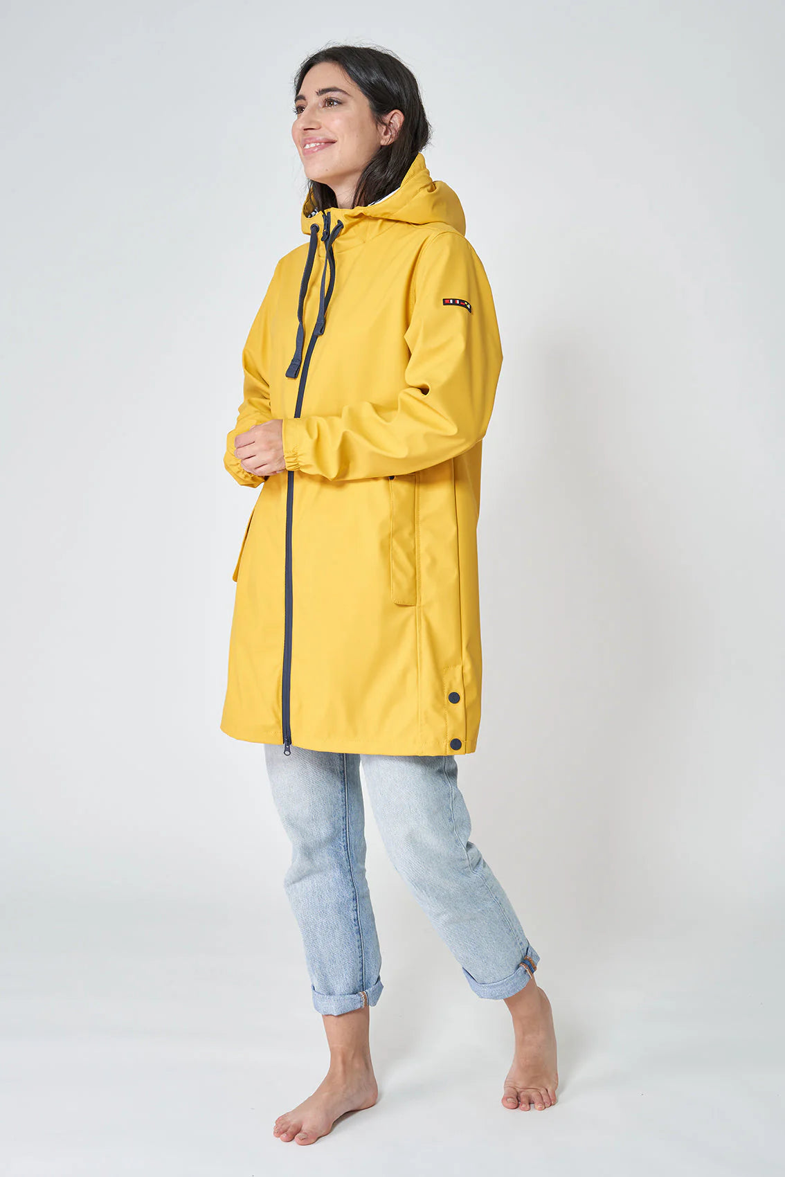 Striped raincoat womens sales
